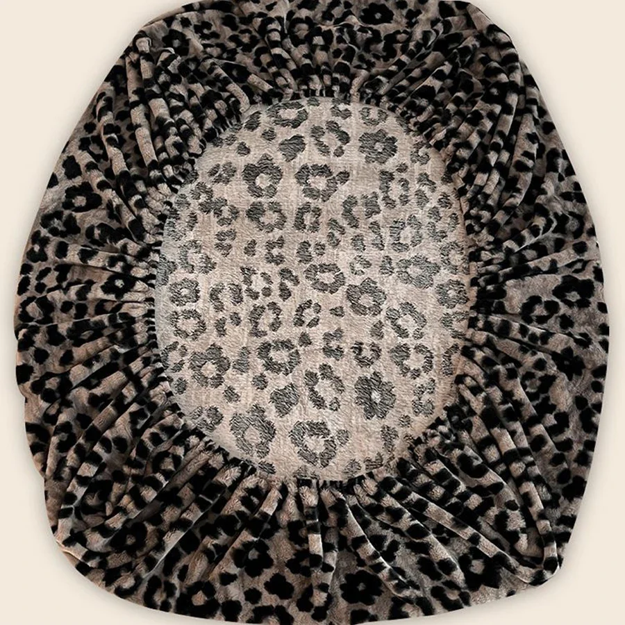 WASART Fluffy rabbit plush elastic fitted sheet mattress protector cover leopard print winter warm coral fleece bedsheet 90/150