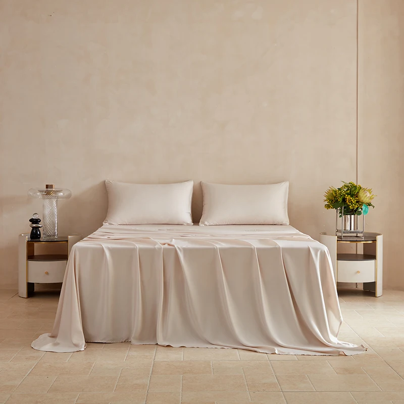 100% Silk 1pc Flat Bed Sheet Luxury Natural Mulberry Silk Bedding Flat Top Sheet Customized Any Size Bedsheet Smooth Bed Linen