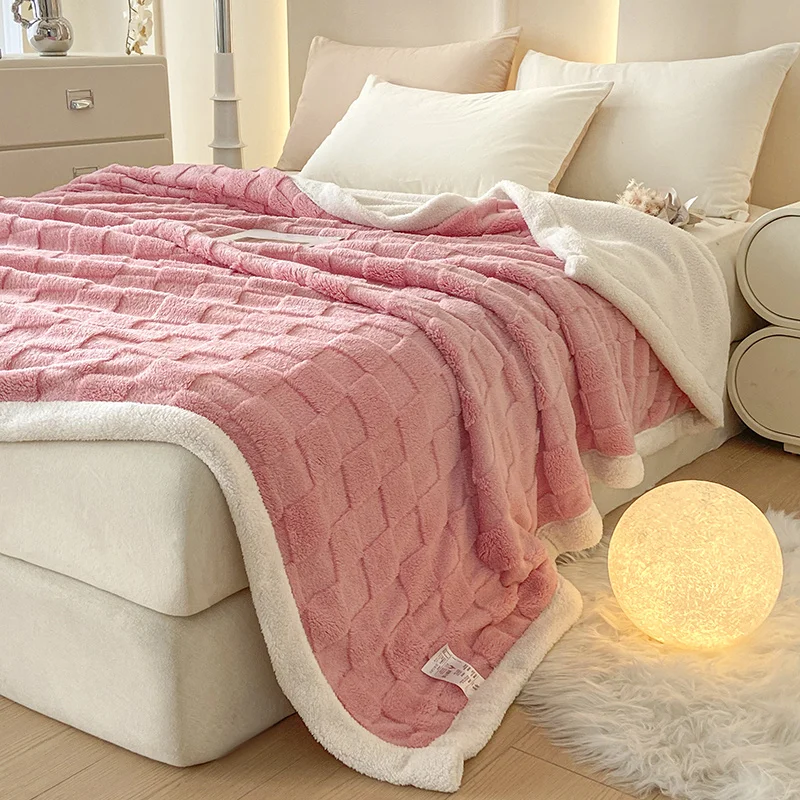 Sherpa Fleece Throw Blanket Queen King Size for Couch, Bed and Sofa, Thick and Warm Blanket, Soft Fuzzy Plush Blanket for Winter