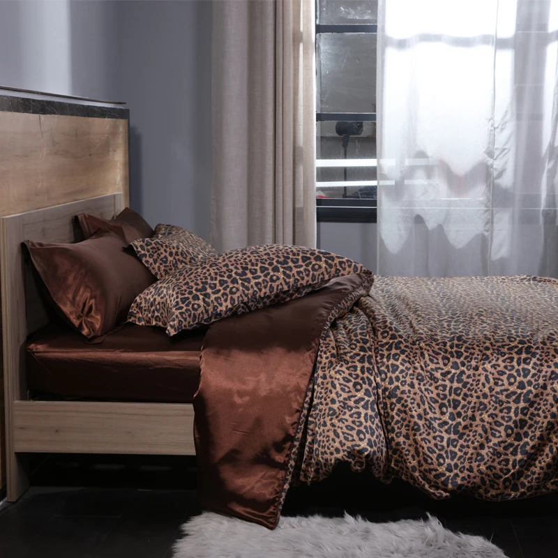 Blend Mulberry Silk Luxury Bedding Set Fitted & Flat Sheet Silky Duvet Cover Pillowcase for Home Hotel Premium Queen King Size