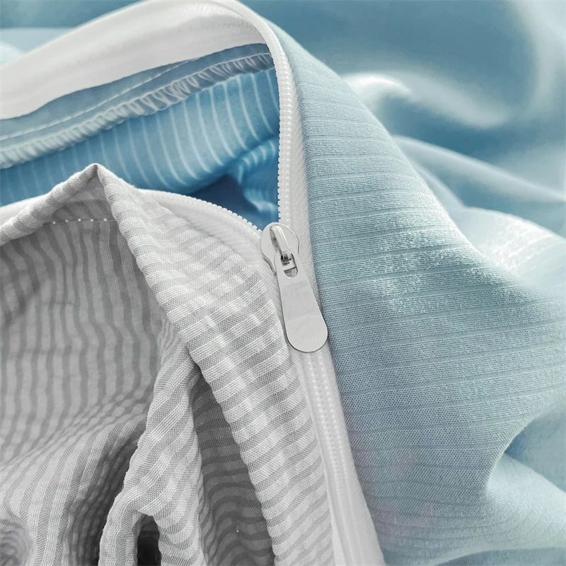 2025 Seersucker Bedding Set Duvet Cover Flat Sheet Pillowcase Bed Sheet Set Soft Comforter Cover Bed Linens Set Nordic Ins Style