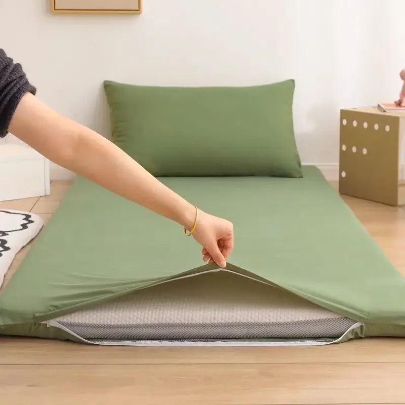 WASART 360° fully enclosed with zipper mattress protector cover couple/student single double bed sheet protection pad king size