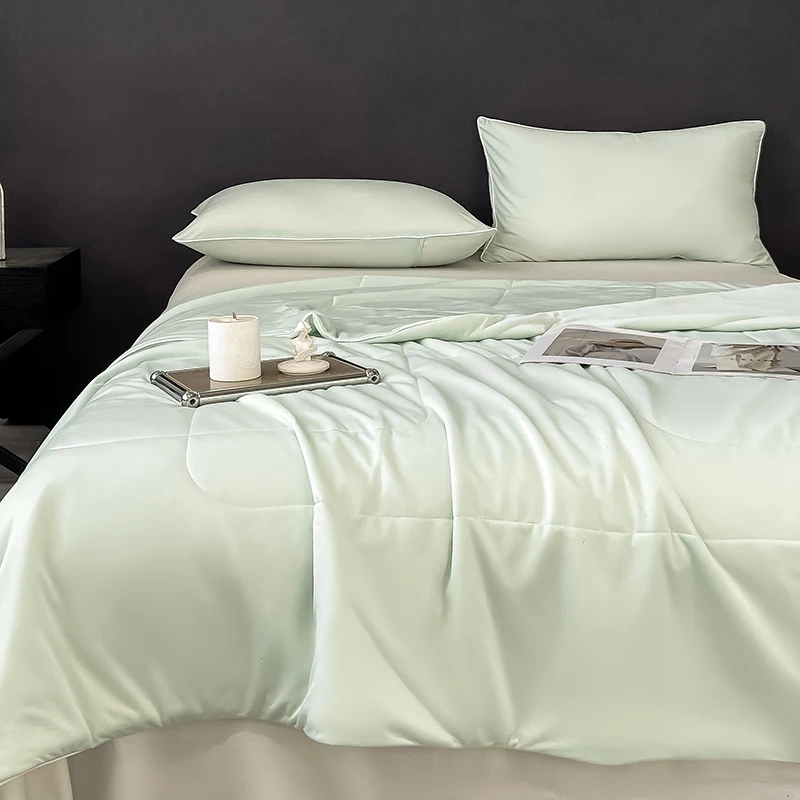 Air Condition Cooling Comforter Solid Color Cooling Blankets for Hot Sleepers Breathable Soft Lightweight Summer Quilt Smooth