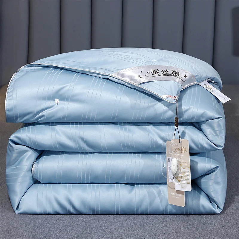 Mulberry Silk Quilt for All Season, 100% Cotton Shell Natural Silk Comforter, Breathable Comfortable Luxury Blanket Quilts Duvet