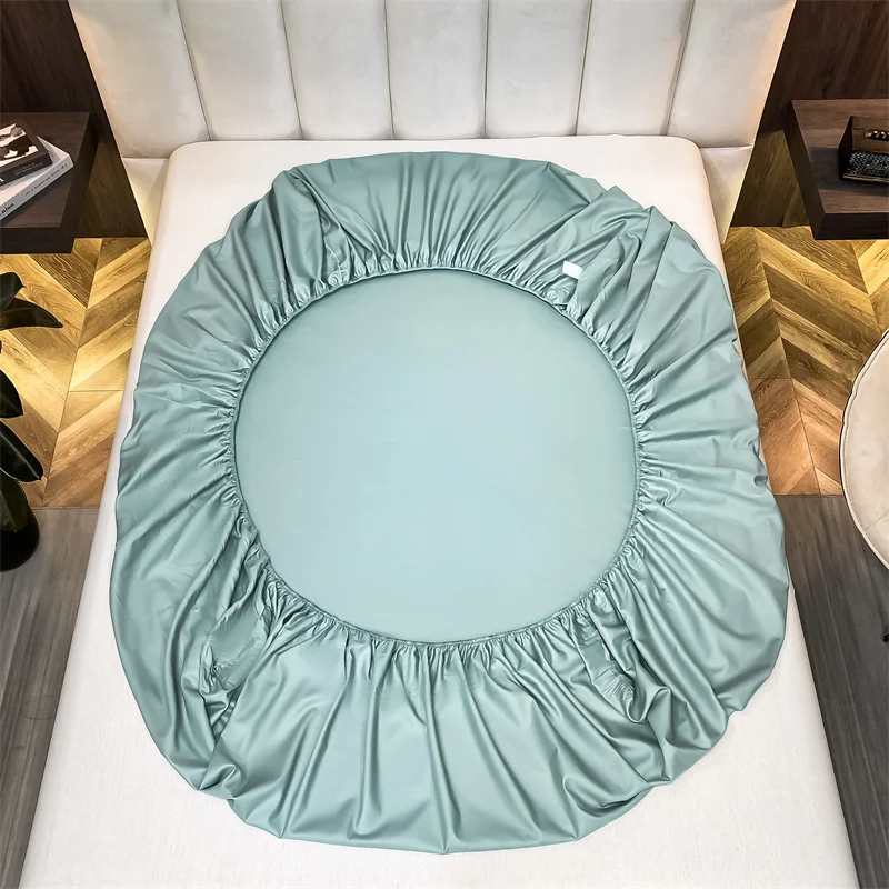 Egyptian Cotton Fitted Sheet with Elastic Bands Adjustable Non Slip Mattress Covers for Twin Double King Queen Bed Soft Bedsheet