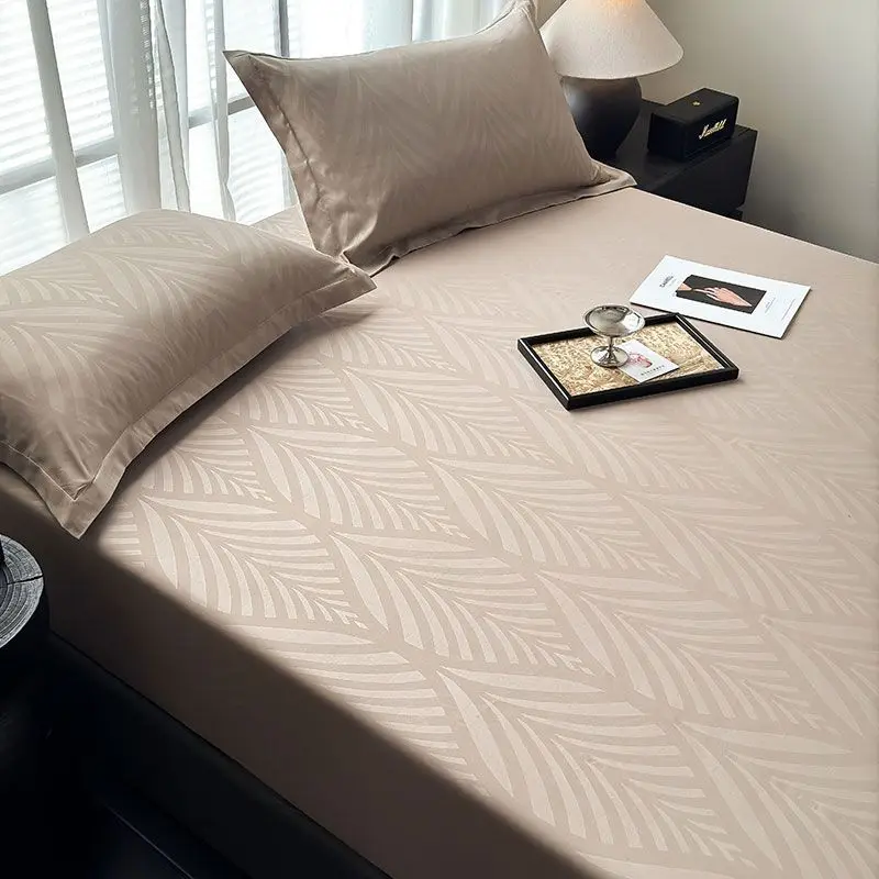 WASART Geometry Print Mattress Protector Elastic Fitted Bed Sheet Cover Luxury Double Bed Hypoallergenic Soft Breathable Bedding