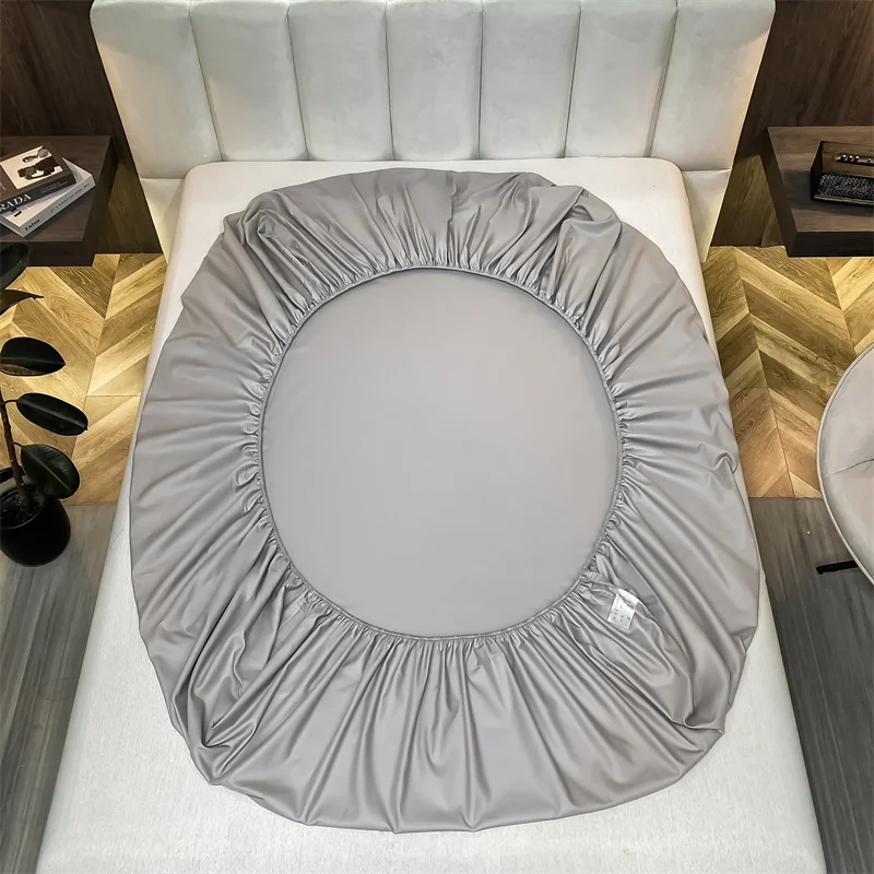 Egyptian Cotton Fitted Sheet with Elastic Bands Adjustable Non Slip Mattress Covers for Twin Double King Queen Bed Soft Bedsheet