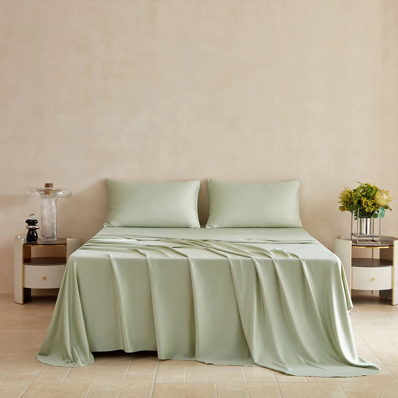 100% Silk 1pc Flat Bed Sheet Luxury Natural Mulberry Silk Bedding Flat Top Sheet Customized Any Size Bedsheet Smooth Bed Linen