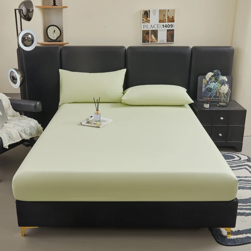 WASART Cotton bed sheet elastic fitted sheet mattress protector cover couple bed linen 180x200 luxury bedding queen king size
